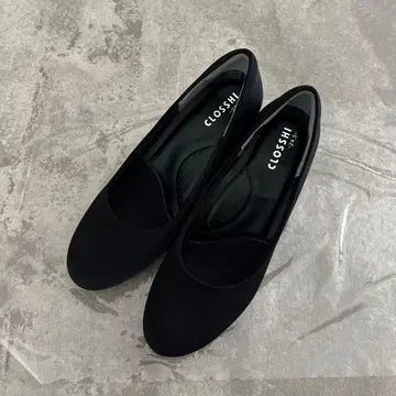 블랙 펌프스 24.5cm 스웨이드