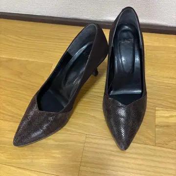 ALAGE 다크 브라운 스틸레토 하이힐 23cm