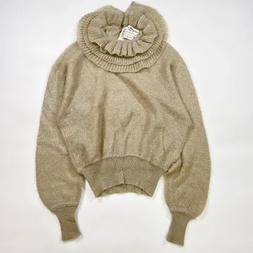 살바토레 페라가모 프릴 옷깃 니트 스웨터 M 빈티지 모헤어 혼방