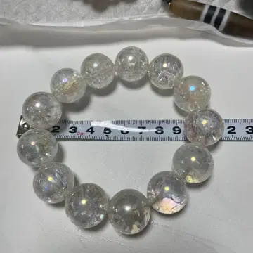 쿼츠 비즈 팔찌 투명 오로라 크랙 수정