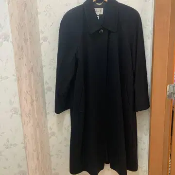 R and S 네이비 롱 코트 캐시미어 100