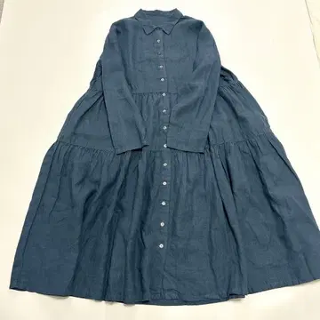 nest robe 라이트 네이비 긴팔 티어드 셔츠 원피스 F