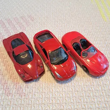 빨간색 스포츠카 미니카 3대 세트 3브랜드