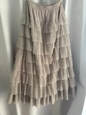 핑크하우스 튤 단단 레이스 스커트 핑크