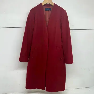 SHIPS 노카라 롱 코트 무지 레드 빨간색 사이즈 38 M 사이즈 상당