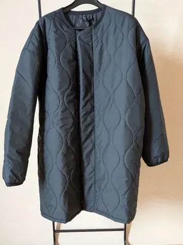 아디다스 블랙 퀼팅 롱 자켓