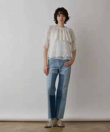 패치워크 데님 팬츠