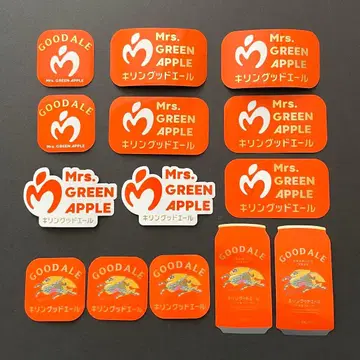 Mrs. GREEN APPLE x 기린굿에일 스티커 5종 14매