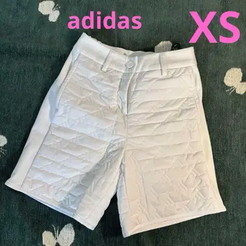 미사용 adidas 골프 화이트 퀼팅 하프 팬츠 보온 bos 로고