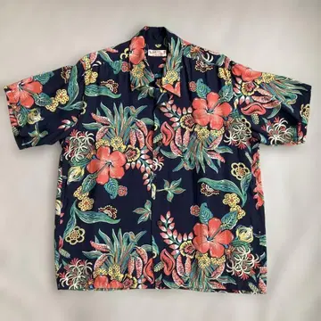 SUN SURF 하와이안 셔츠 네이비 M