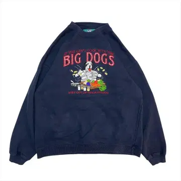 BIG DOGS 맨투맨 셔츠 트레이닝복 네이비 구제 의류 남성용 S