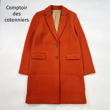 콩트와르 데코토니에 캐시미어 혼방 체스터 코트 오렌지 7 S