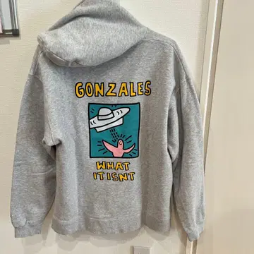 [새상품급] 마크곤잘레스 후드티 M 사이즈 그레이 여성 착용 이미지 있음