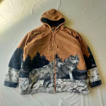 구제 mountain ridge 플리스 자켓 후디 빅 사이즈