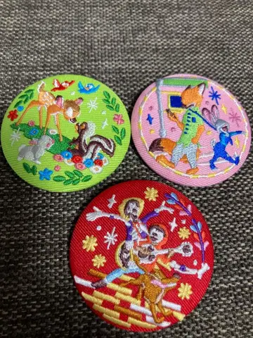 디즈니 자수 캔뱃지 주토피아 리멤버 미 밤비