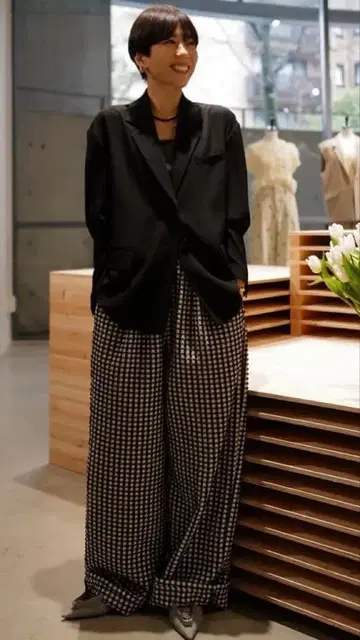 MACHATT 깅엄 체크 팬츠