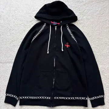 goodon 구드온 USA제 지퍼 후드티 비즈 자수 스티치 가공