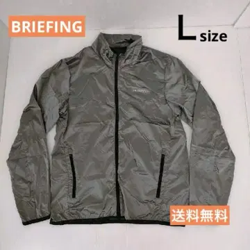 BRIEFING 나일론 자켓 L 사이즈 그레이 풀 집업 남성용 로고