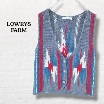 로리즈팜 니트 베스트 네이티브 모 30% [ M 상당 ] 멀티 컬러