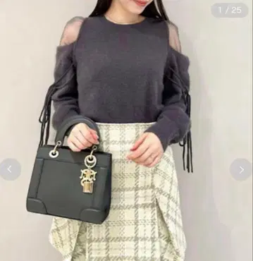 snidel 시스루 숄더 니트 풀오버