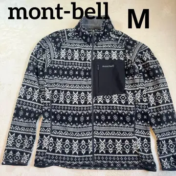mont-bell 몽벨 플리스 자켓 네이비 기하학 패턴