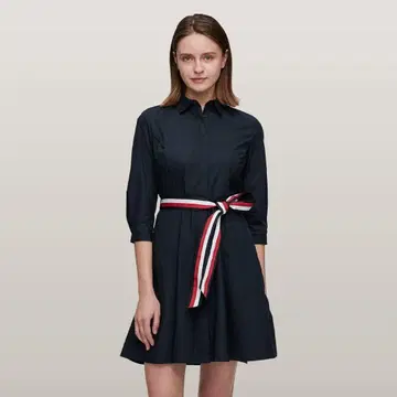 [ 타미힐피거 ] 셔츠 원피스 7부 소매 [ 사용 2회 ]