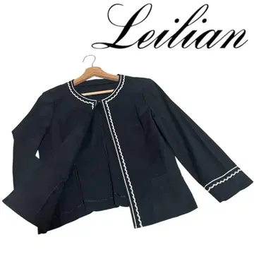 새상품급 Leilian 레리안 노카라 디자인 트림 자켓