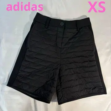 미사용 adidas 골프 블랙 퀼팅 하프 팬츠 보온 bos 로고