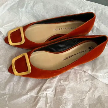 FABIO RUSCONI 오렌지 플랫슈즈