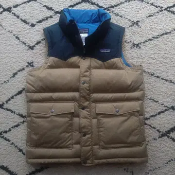 patagonia 다운 베스트 남성용 XS 베이지/네이비