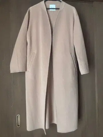 스픽 앤 스팬 리버 코트 노카라 울 베이지