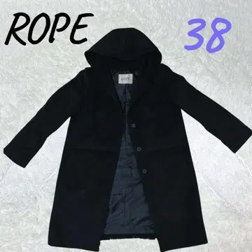새상품급 ROPE 로페 후드 부착 코트 블랙 38 M 상당