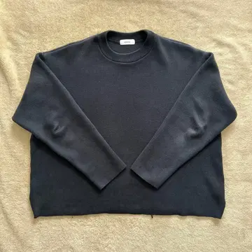 alvana 블랙 코튼 니트 스웨터