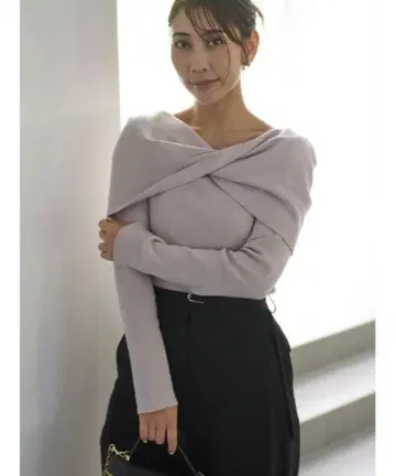 CELFORD 트위스트 케이프 리브 니트 풀오버 LPNK 36