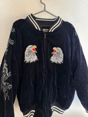 블랙 스카잔 독수리 용 자수 YOKOSUKA