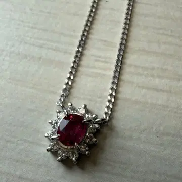 플라티나 850 900 다이아몬드 루비 목걸이
