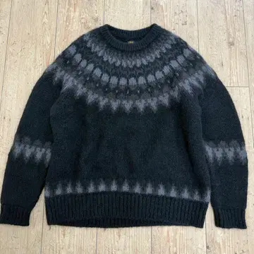 바토너 모헤어 노르딕 무늬 블랙 사이즈 3 알파카