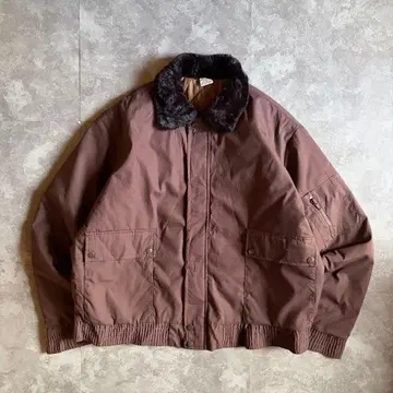 90s USA제 봄버 자켓 브라운 XL G-1 타입 워크 구제 의류