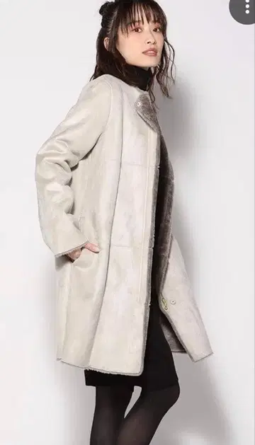 케티 에코 무스탕 미들 코트