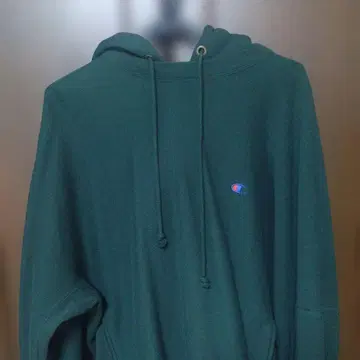 Champion 다크 그린 후드 부착 후드티