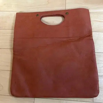 오렌지 가죽 핸들 포함 클러치백