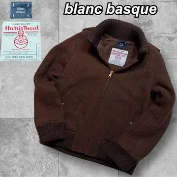 블랑 바스크 x 해리스 트위드 블루종 자켓 blanc basque