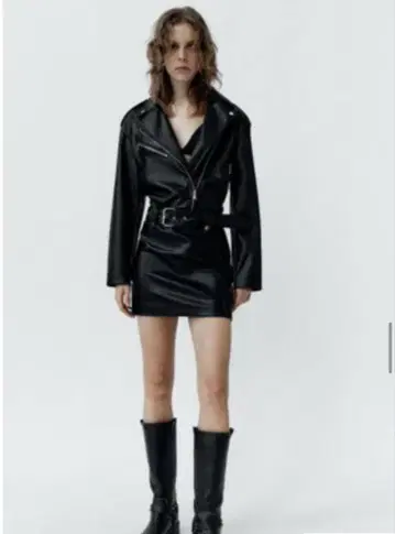 자라 가죽 원피스 미니 드레스 가죽 자켓