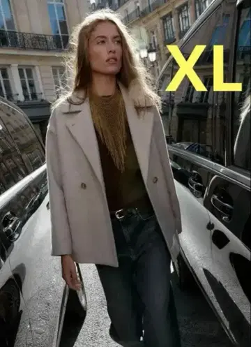 ZARA 소프트 더블 브레스트 코트 XL