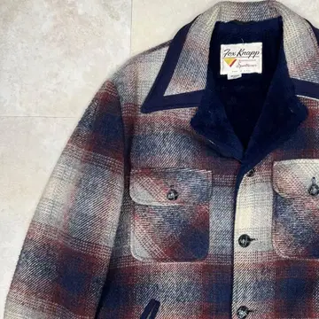 70s Fox knapp 울 옴브레 자켓 보아 안감