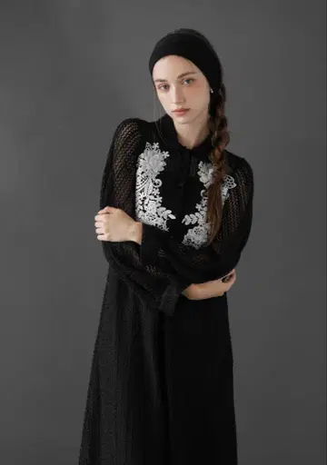 Acka. 플로럴 레이스 메쉬 원피스