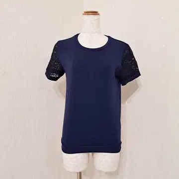 Ulteriore Luches 레이스 소매 티셔츠 풀오버 고급 무지