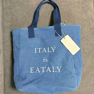EATALY 이탈리아 토트백 캔버스 인디고 블루 마르쉐 백