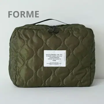 FORME 히가시하라 아키 퀼팅 트래블 파우치 medium 카키