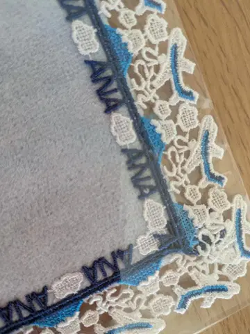 치카자와 레이스 ANA 타월 손수건 24x24cm 스카이블루